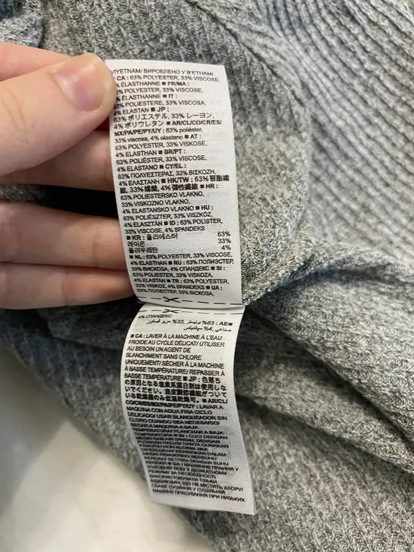 H&M Grey Ribbed Mini Sweater Dress - Image 9