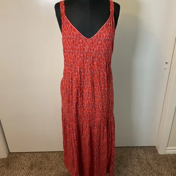 Joie Pink Tiered Maxi Sundress Women’s Size XXL Floral Resort Wear - Image 5