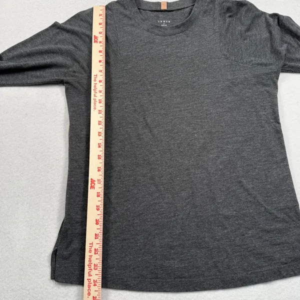 Lunya Restore Base Shirt Womens Small Charcoal Gray Supima Cotton Loungewear Tee - Image 5