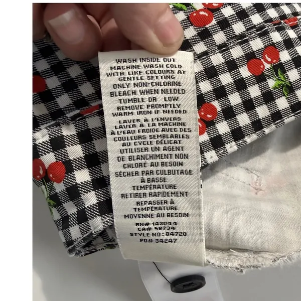 Bagatelle Collection Cherry Gingham Shorts Black White Red Check Size 4 NWT‎ - Image 11