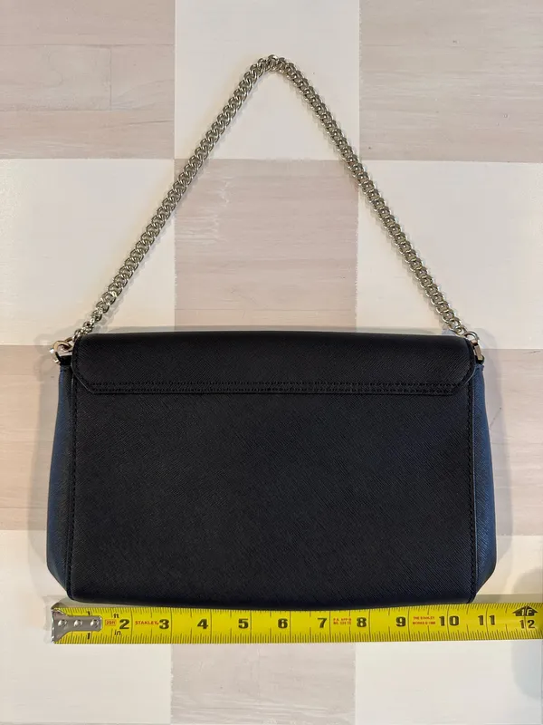 kate spade new york tilden place alek black saffiano leather flap shoulder bag purse - Image 11