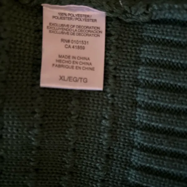 Green sweater with sewn pearls size XL - Image 4