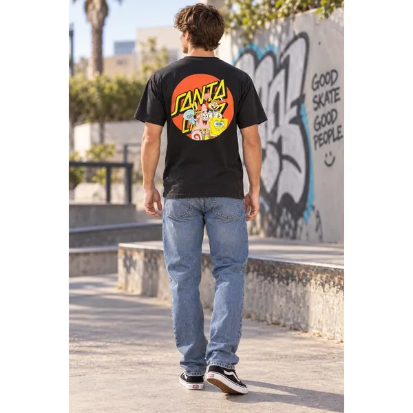 Santa Cruz x SpongeBob SquarePants Unisex Black Graphic Tee Nickelodeon Y2K-S - Image 2