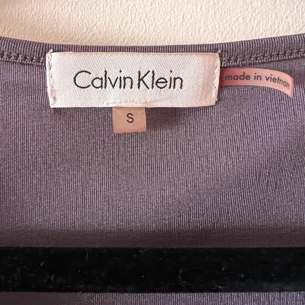 Calvin Klein Sleeveless Cowlneck Top Shimmer Gold SZ. S - Image 4