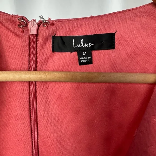 Lulus Have Harmony Swiss Dot Ruffled Faux Wrap Midi Dress in Mauve Size Medium‎ - Image 9