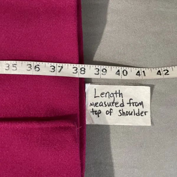Vintage Fuchsia Pink Trench Coat Womens Size 14 Wool Double Breasted Glam 80s - Image 13