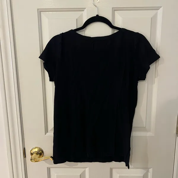 Classic Black V-Neck Women's Top - Image 3