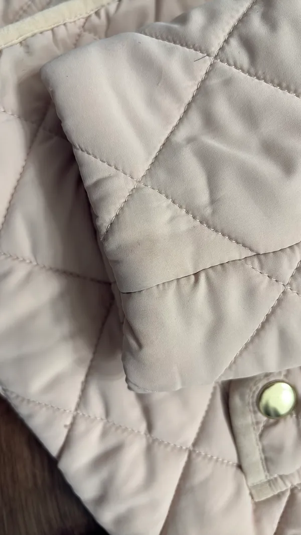 J.Crew Cream/Tan Quilted Jacket - Image 6