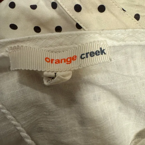 2170 | Orange Creek Boho Embroidered Cotton Floral Peasant Top White Womens L - Image 5