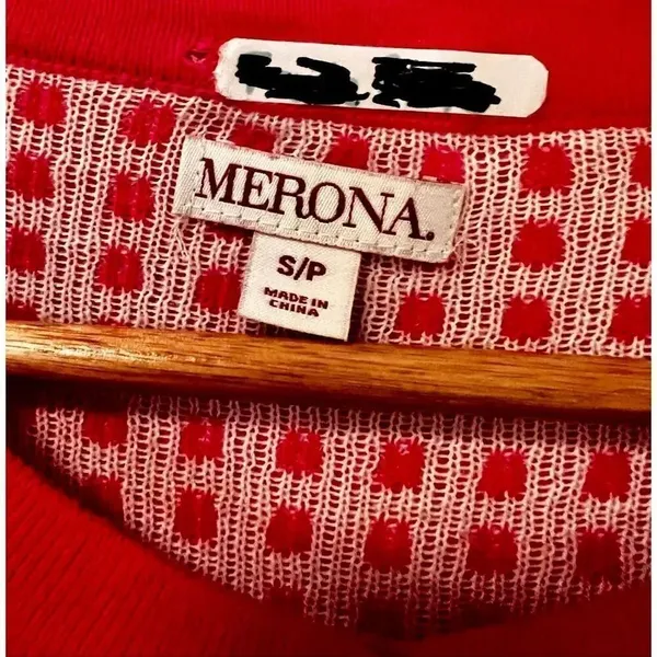 Merona Womens Pink White Polka Dot Cardigan Sweater Button Small Worn By Actress - Image 3