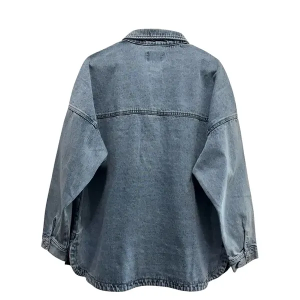 Hudson Denim Button-up Oversized Denim Shirt Jacket in Retro Wash NWT, Size XXL - Image 4