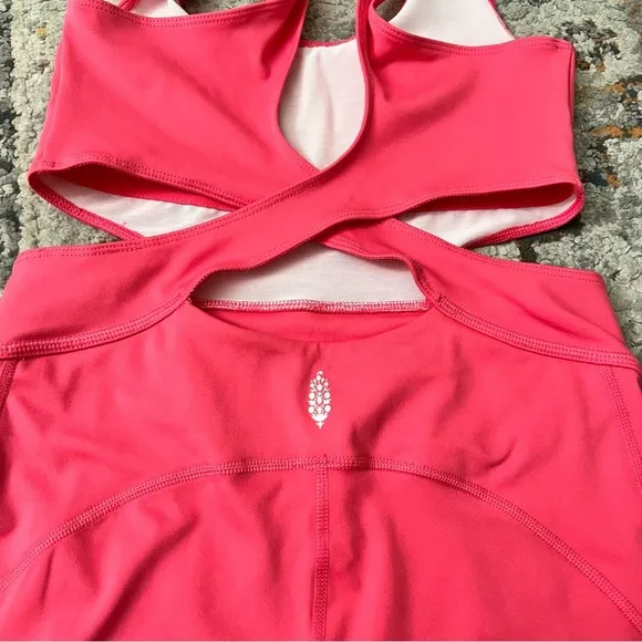 FREE PEOPLE MOVEMENT Back It Up Onesie Hot‎ Pink NWOT Size S Open Back Athletic - Image 12