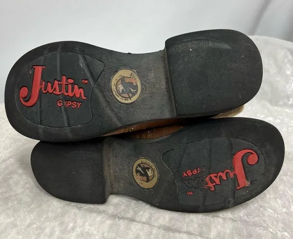 Justin Boots Gypsy leather Boots 7B cowboy cowgirl patchwork - Image 6