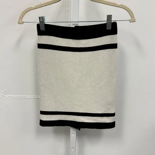 EGGS Knit Mini Skirt Black White Colorblock Button Front‎ Stretch XXS/XS - Image 2