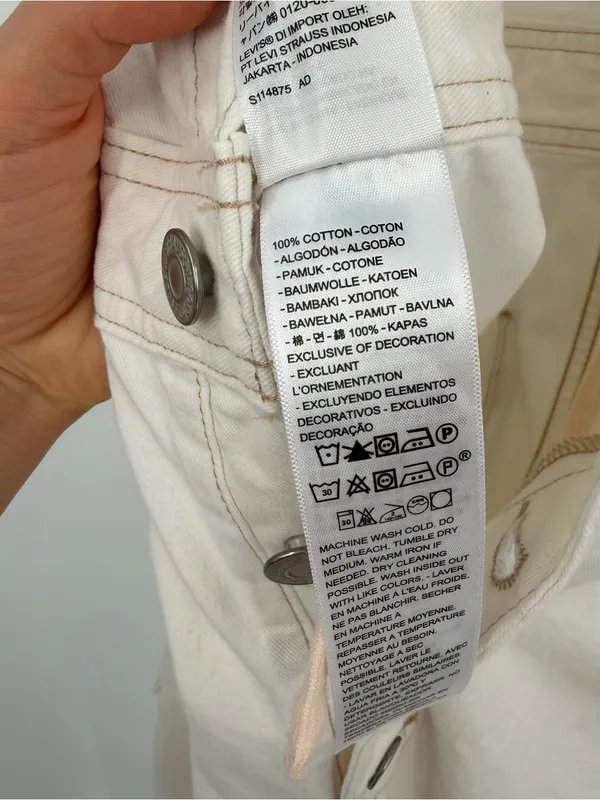 LEVI’S Sleeveless Jumpsuit White Denim M - Image 7