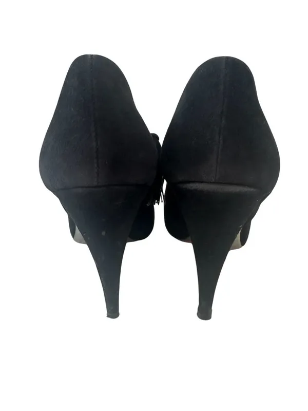 MIU MIU Black Suede Booties Heels Size 39.5/9.5 - Image 5