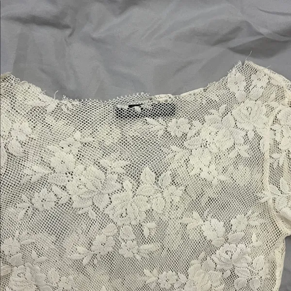 Y2K L.A. Movers lace Long Sleeve top White - Image 2