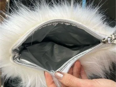 White Faux Fur Wristlet Clutch - Unbranded - Image 4