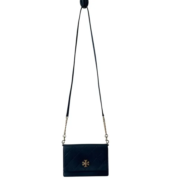 Tory Burch Georgia Quilted Turn Lock Mini Crossbody WOC Black‎ - Image 3