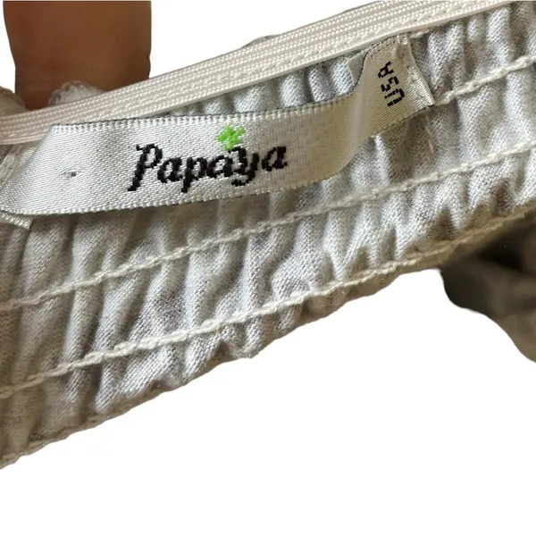 Papaya Y2K Gray Skater Grunge Hippie Grommet Floral Ruffle Mini Halter Top Dress - Image 6