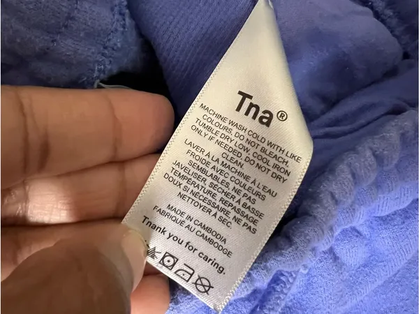 Aritzia TNA Bright Periwinkle Blue Jogger Sweatpants Boyfriend Fleece - Image 4