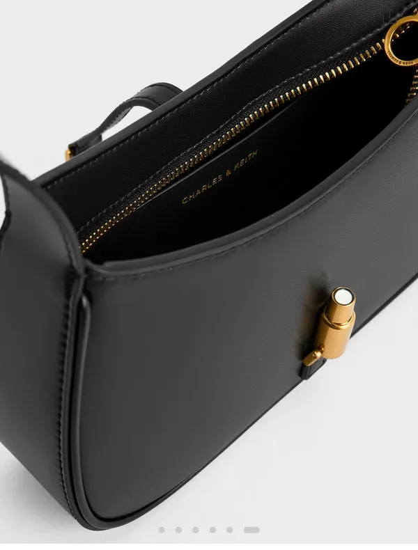 Charles & Keith Cesia Metallic Accent Shoulder Bag - Image 3