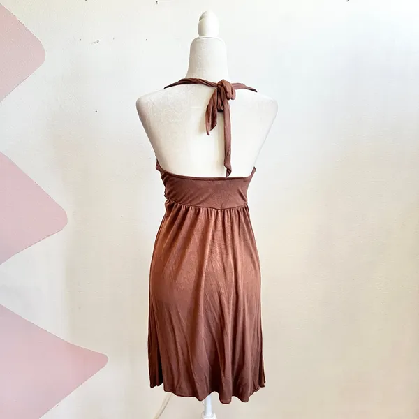 Halter‎ Babydoll Dress Y2K 2000s Coquette Cottagecore Western Sz XS - Image 2