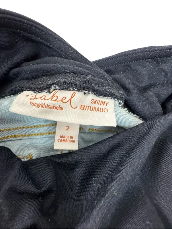 Isabel Maternity by Ingrid & Isabel Light Blue Skinny Jeans with Black Waistband - Image 5