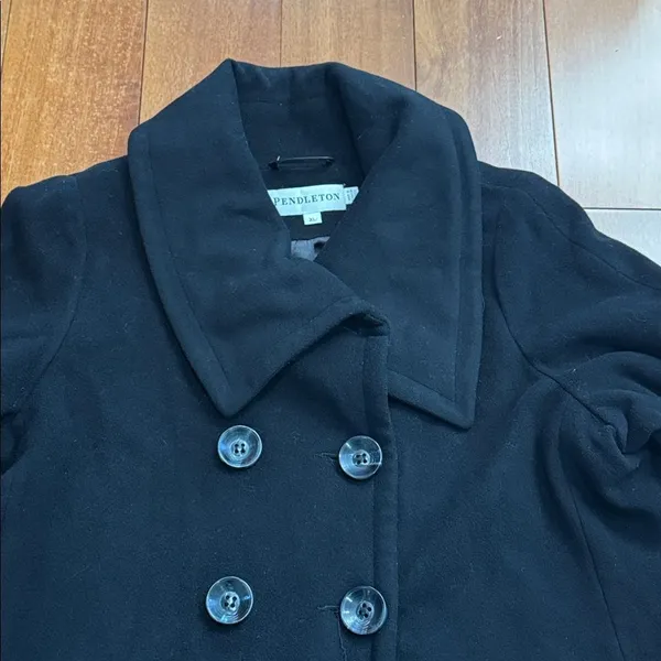 Pendleton Classic Black Wool and Cashmere Blende‎ Coat size XL - Image 3