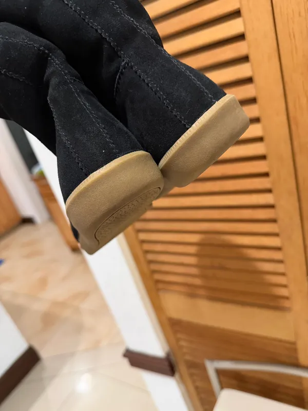 American Eagle 100% Genuine Cow Suede Black Sneaker Boots Sherpa Lined Size 9 - Image 15