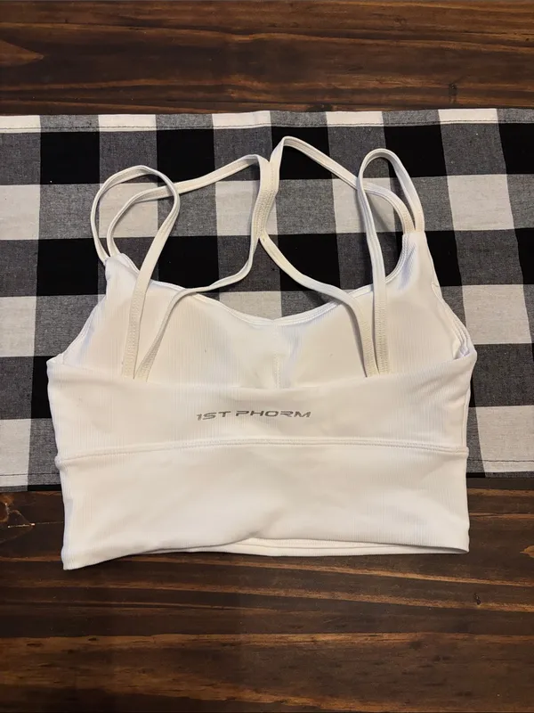 1st Phorm ribbed white fitness bra small - Image 2