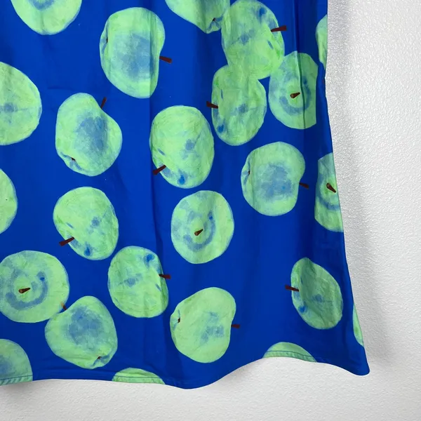 Apple‎ Print Women's Skirt Blue Green Sz XS - Image 3