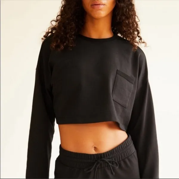 FP Movement Sunny Set Pullover Sweatshirt & Shorts in Black Small - Image 3