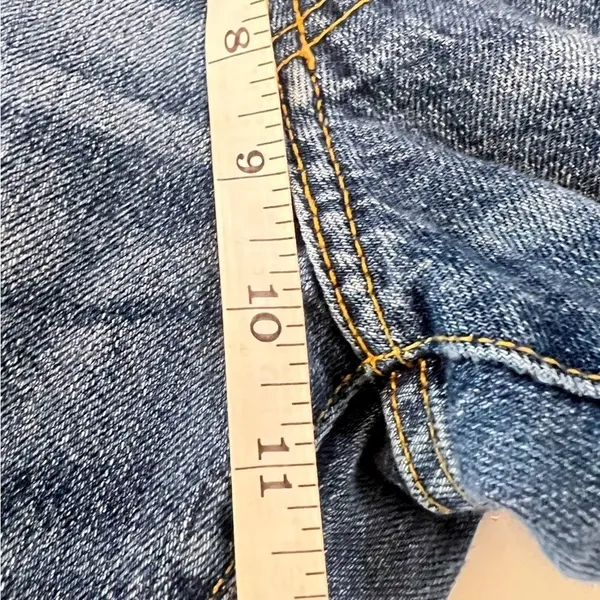 Zara Studio Wide Leg Distressed High Rise Jeans Blue Size S - Image 8
