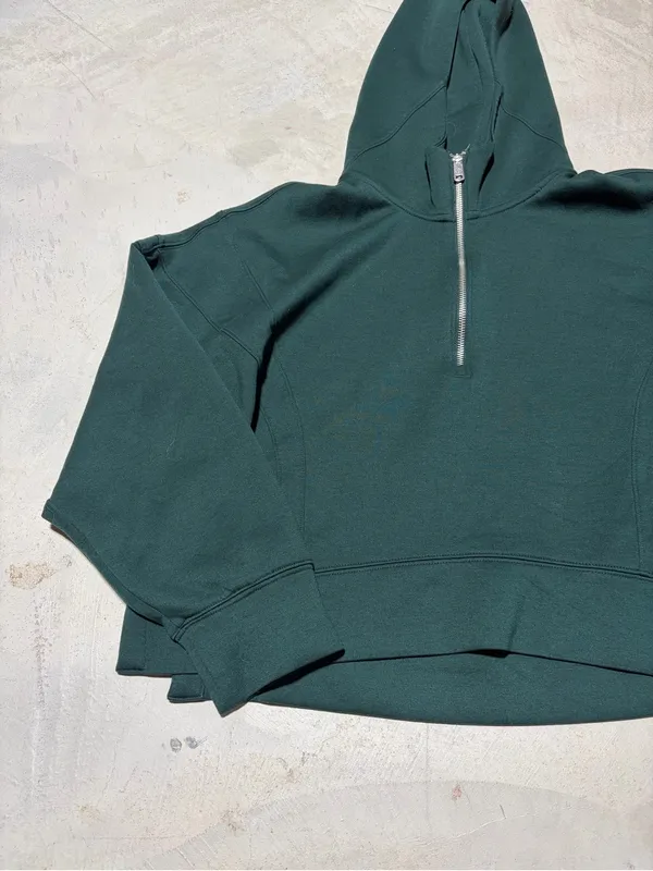 YPB your personal best Dark Green Half-Zip Hoodie large Abercrombie - Image 2