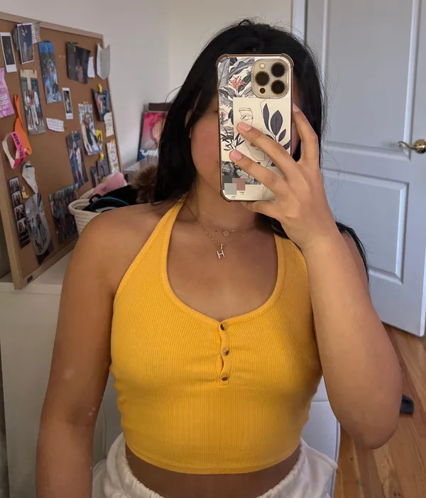 Garage yellow halter cami top - Image 2