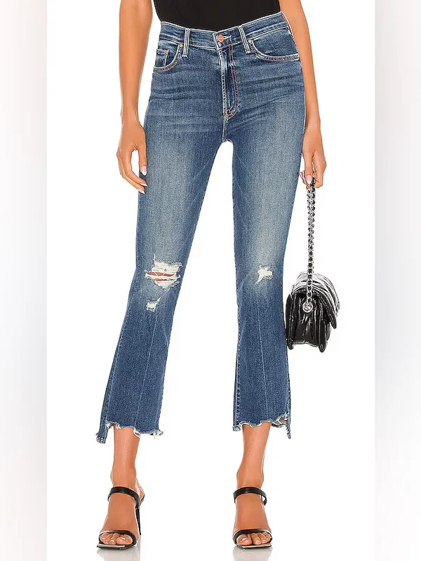 Mother | the insider crop step chew jeans in dancing on coals wash - Image 16