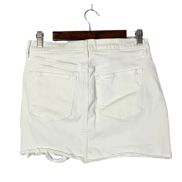 Gap Denim White Distressed Denim Mini‎ Skirt 27 - Image 3