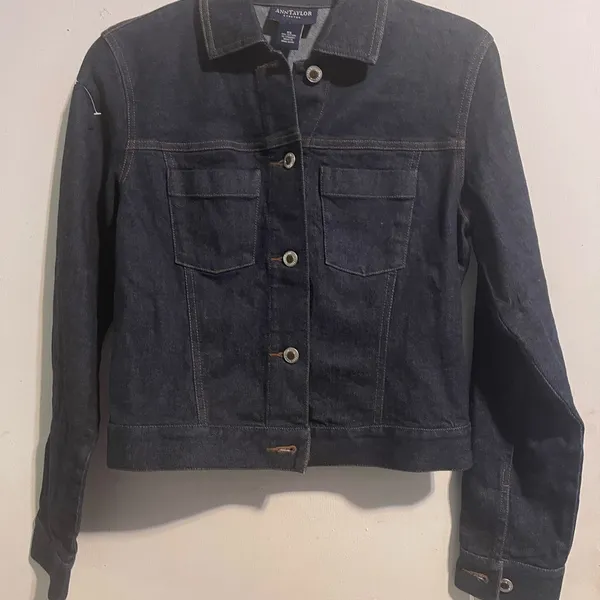 Ann Taylor Black Jean Jacket Classic Design‎ - Image 2
