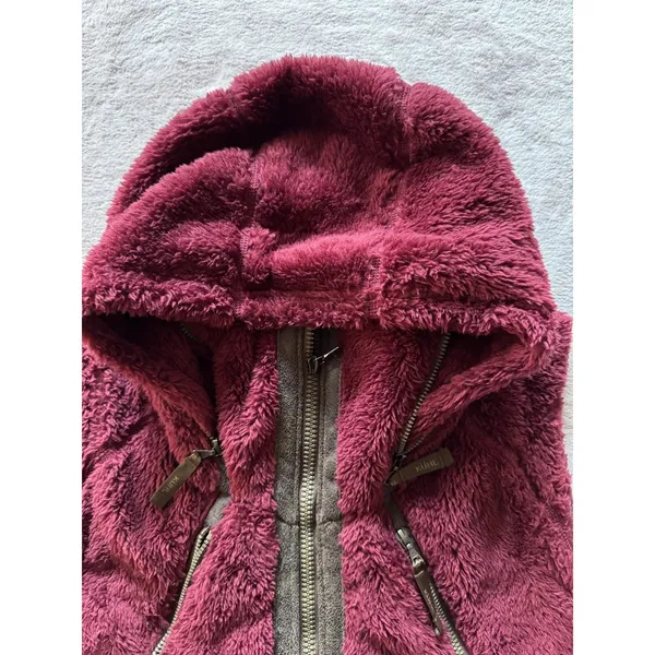 KUHL Women's Flight Pile Fleece Faux Fur Vest Jacket Hood Size Small - Image 5