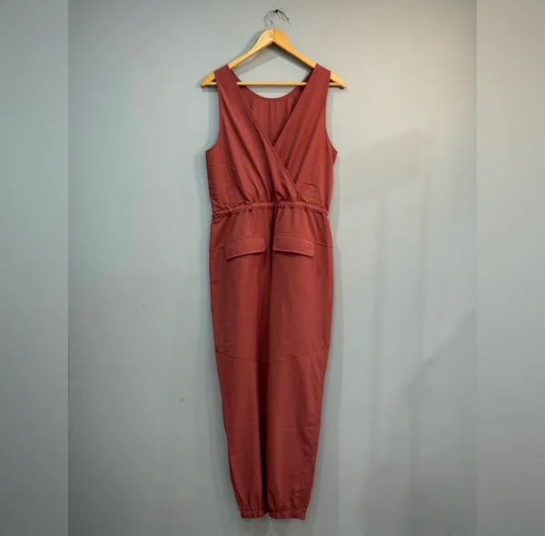 Coral Old Navy Drawstring Waist Jumpsuit Size M NWT - Image 2