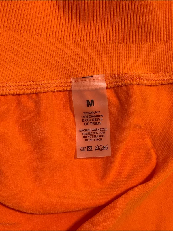 Women’s Orange Stretch Active Shorts Size M - Image 3