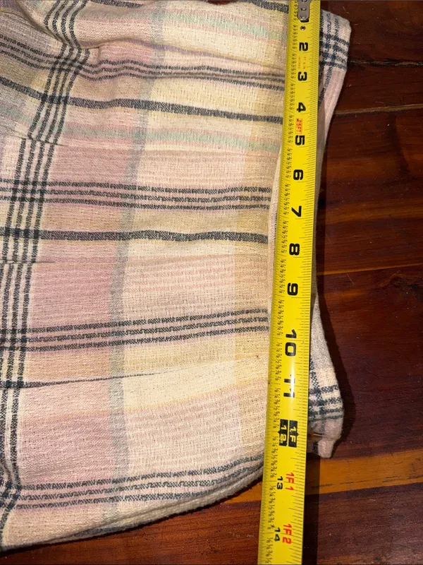 vintage midi skirt plaid 100% wool modest 70s skirt pastels neutrals - Image 5