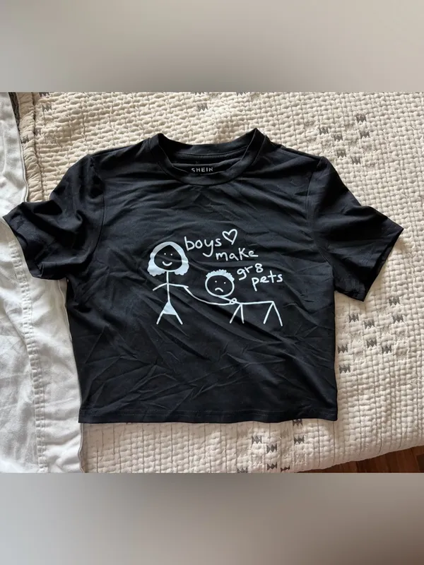 SHEIN Y2K Black Crop Top Baby Tee - Image 2