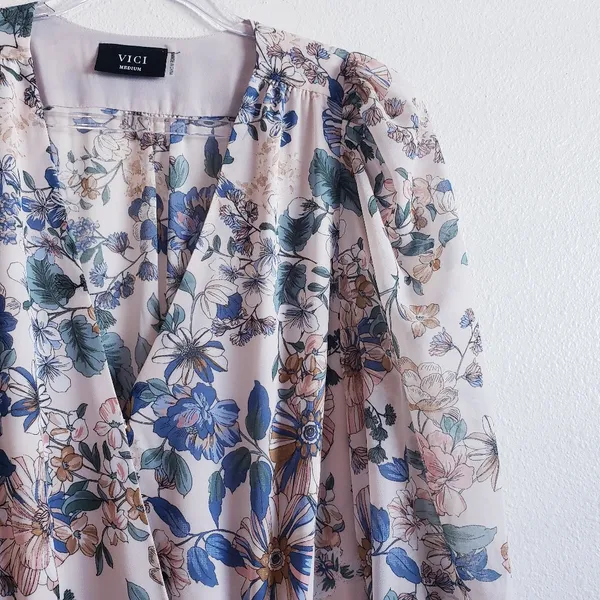 VICI Floral Mock Wrap Mini Long Sleeve Elegant Dress - Image 4