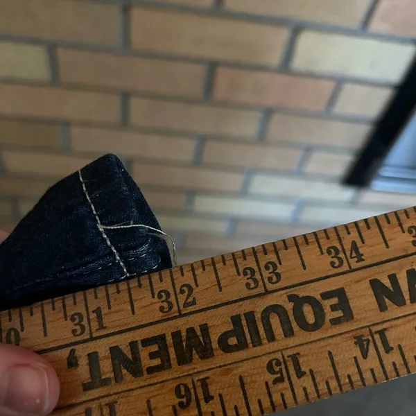 We The Free Jeans Denim Dark Wash Blue Solid Pockets Wide Leg Button Fly Size 26 - Image 4