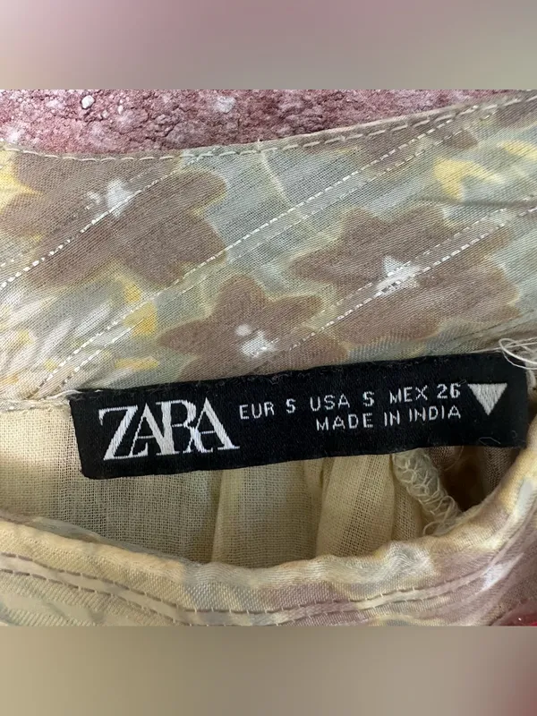 Zara Maxi Dress Women’s Small Metallic Floral Ethereal Boho Prairie Cottagecore - Image 6