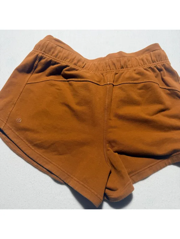Lululemon Rust Orange Cotton Blend Athletic Shorts Size 8 - Image 3