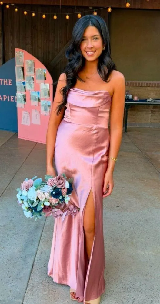 Birdy Grey Elegant Pink Satin Dress - Image 2