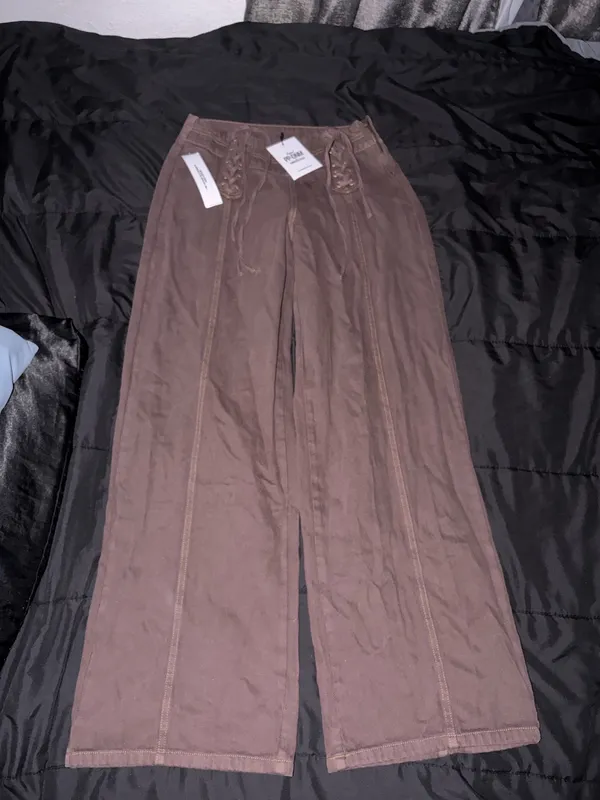 Bystander Lace Up Pants Brown princess Polly - Image 2